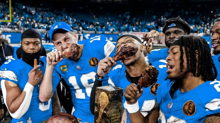 Así celebraron los Detroit Lions Acción de Gracias.