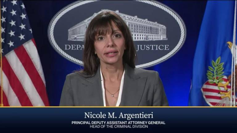 Nicole M. Argentieri, Fiscal General Adjunto Principal y jefa de la División Criminal del Departamento de Justicia de EU.