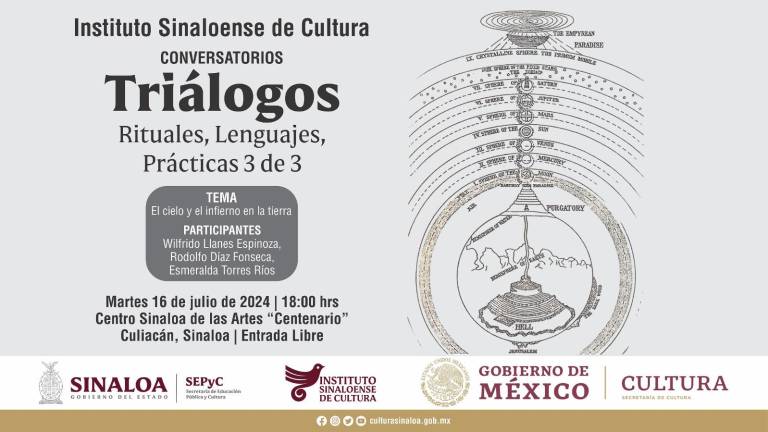 La charla se llevará a cabo en el Centro Sinaloa de las Artes Centenario.