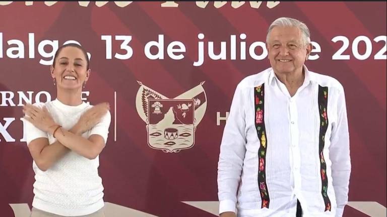 Sheinbaum y López Obrador evaluaron de proyectos prioritarios y de infraestructura, en Tlaxcoapan, Hidalgo.