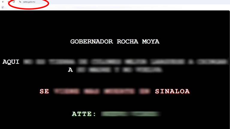 Hackean páginas del Gobierno de Sinaloa y amenazan a Rocha Moya