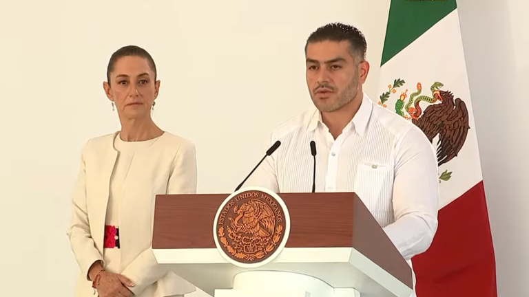 El Secretario de Seguridad y Protección Ciudadana, Omar García Harfuch, habla sobre la violencia en Tecpan, Guerrero.