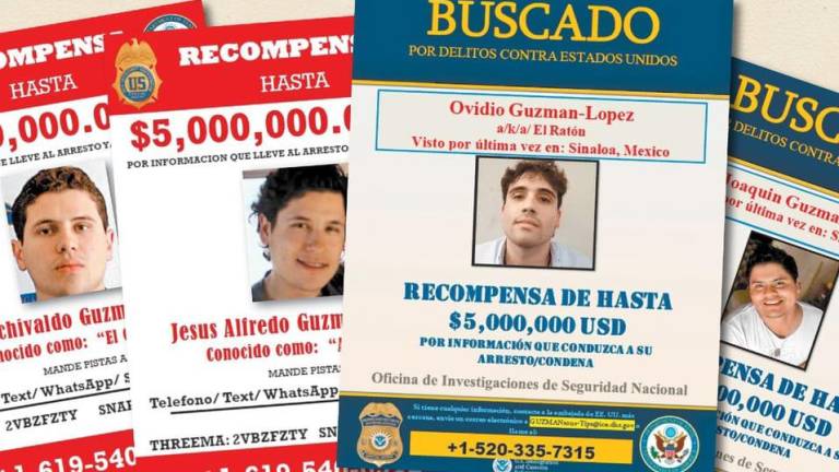 Tres hijos de Joaquín Guzmán Loera, conocidos como “Los Chapitos”, son buscados por las autoridades de Estados Unidos. Ovidio Guzmán, quien también forma parte del grupo, ya fue detenido el 5 de enero en Sinaloa.