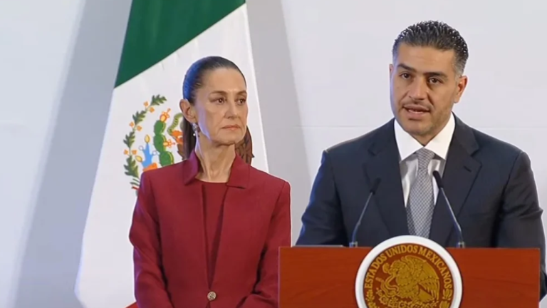 Omar García Harfuch presenta un informe de los resultados de la estrategia de seguridad del Gobierno de México.