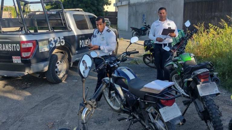 Decomiso de motocicletas en Mazatlán.