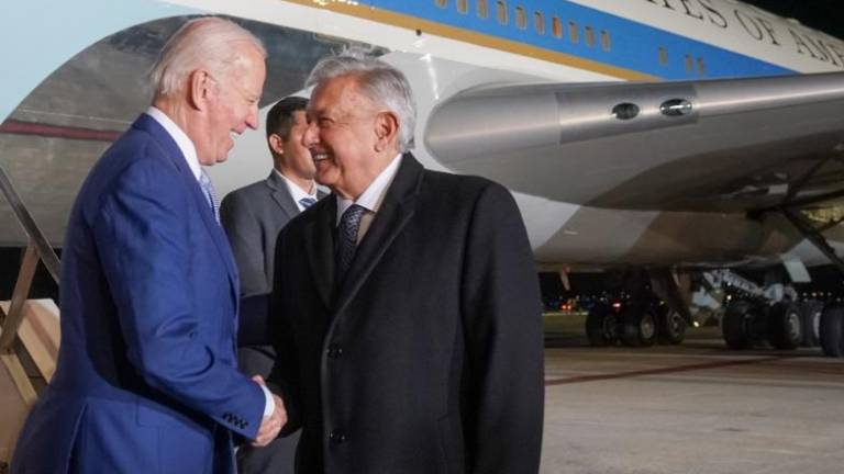 Joe Biden a su llegada a México en enero pasado, recibido por el Presidente Andrés Manuel López Obrador.