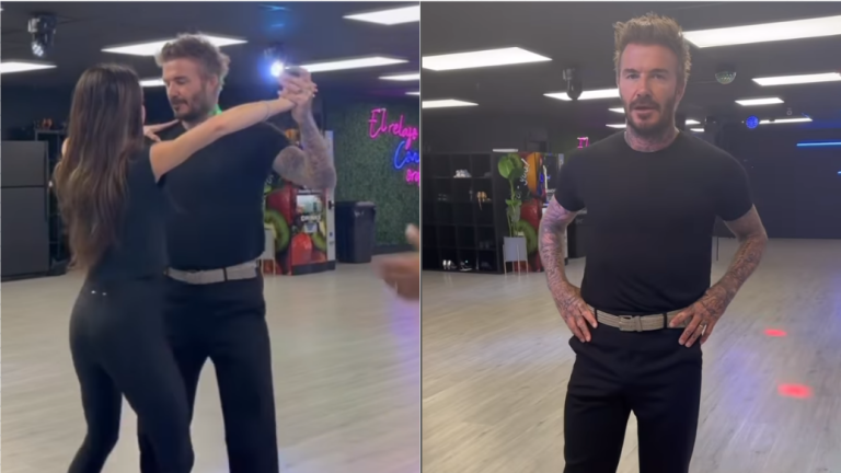 David y Victoria Beckham toman clases de salsa en Miami.