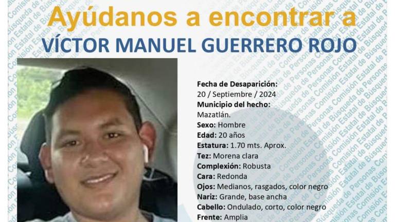 Desaparece Víctor Manuel en Mazatlán; es sobrino del director del Observatorio Ciudadano