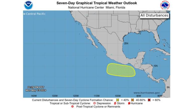 Detectan posible formación de primer ciclón en el Pacífico mexicano