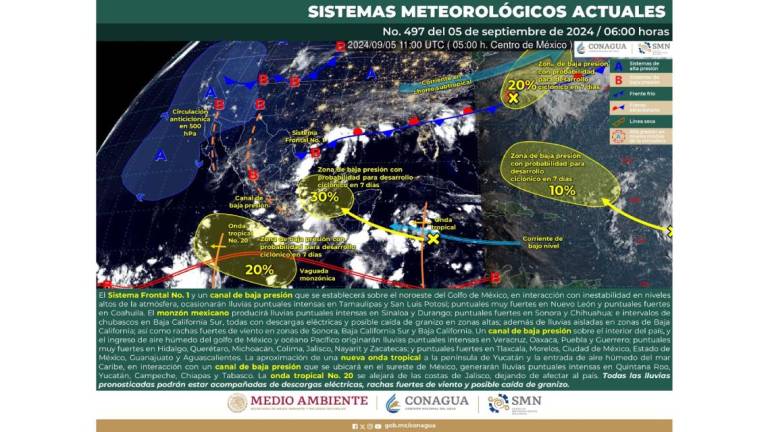 Tendrá Sinaloa un día soleado, cálido y con probabilidades de lluvias en la tarde