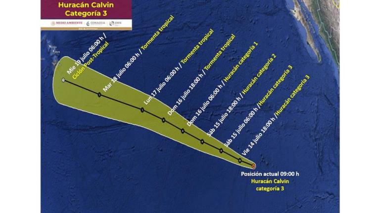 Calvin se intensifica a huracán de categoría 3 en el Océano Pacífico