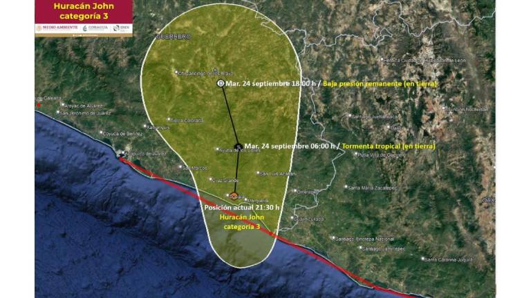 El huracán John, de categoría 3, toca tierra en Guerrero