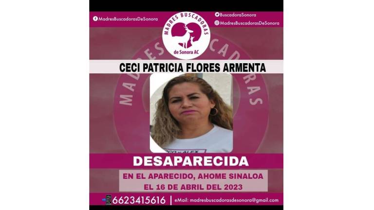 Ceci Patricia Flores Armenta desapareció en Sinaloa, cuando andaba en campo buscando a un desaparecido.