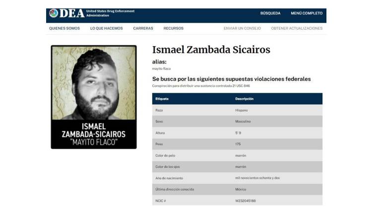 DEA nombra a ‘Mayito Flaco’, hijo de ‘El Mayo’ Zambada, como fugitivo de la semana