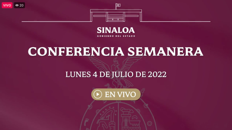 Conferencia semanera del Gobernador Rubén Rocha Moya.