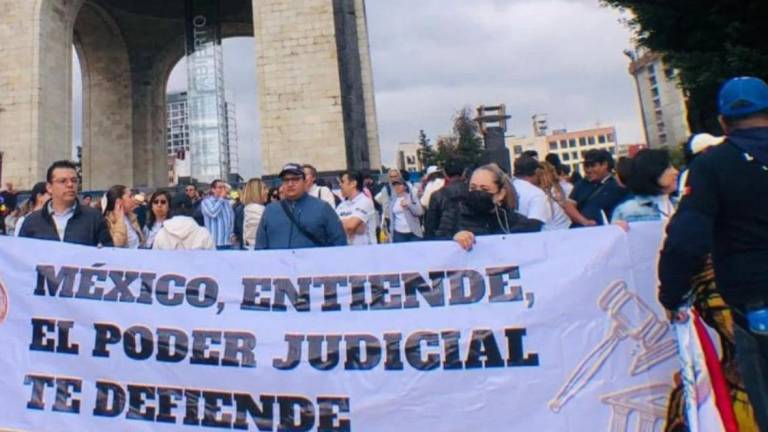 Personal del Poder Judicial en una de las protestas contra la reforma judicial.