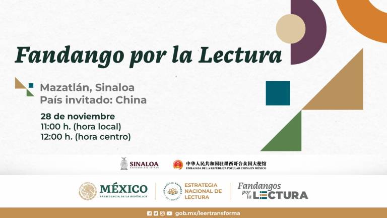 El programa federal “Fandangos por la Lectura” llegará este martes a Mazatlán, con Beatriz Gutiérrez Müller como anfitriona.