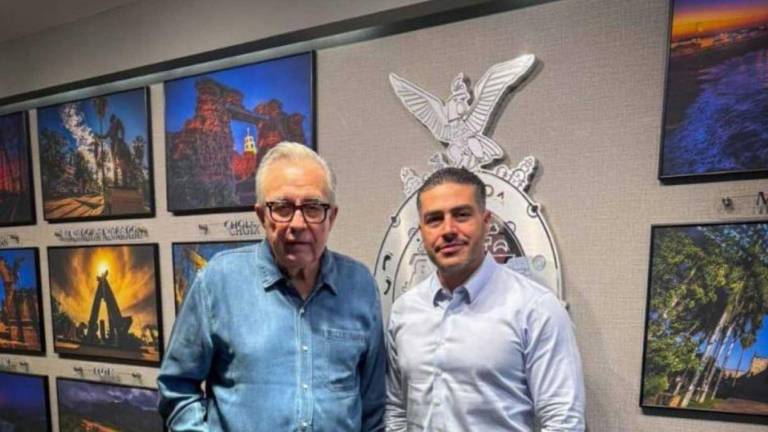 El Gobernador de Sinaloa Rubén Rocha Moya con el Secretario de Seguridad Omar García Harfuch.