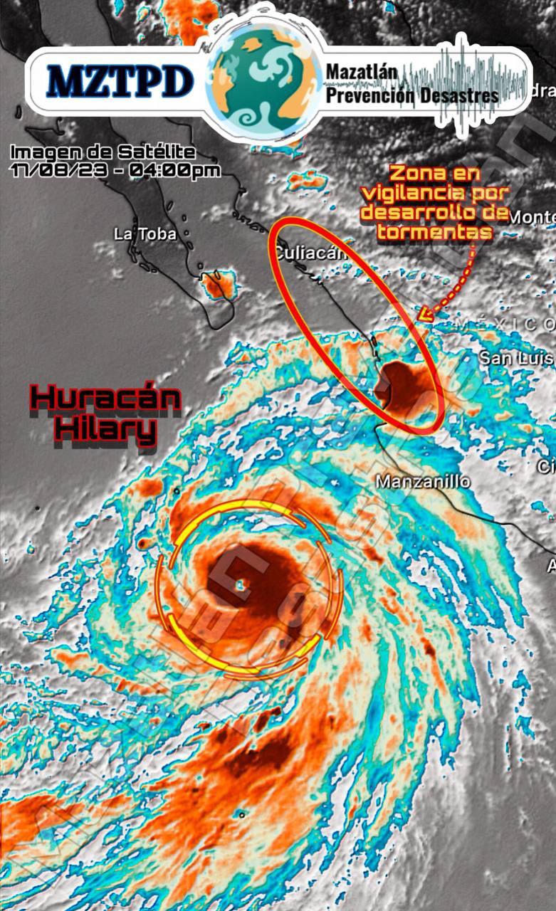 $!Se dirige huracán ‘Hilary’ a Baja California; alertan de lluvias intensas en Sinaloa