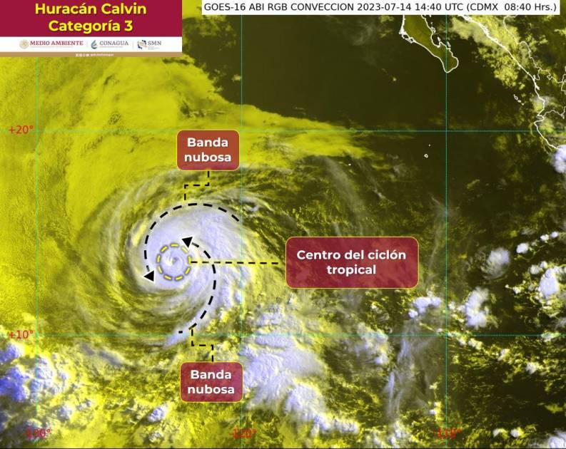 Se Intensifica ‘calvin A Huracán De Categoría 3 En El Océano Pacífico 