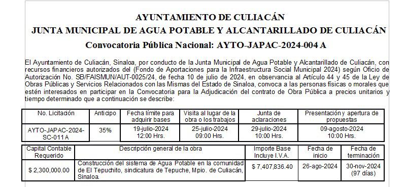 $!Se suma ‘Tepuchito’ a promesa de construcciones de sistema de agua potable del Gobierno de Culiacán