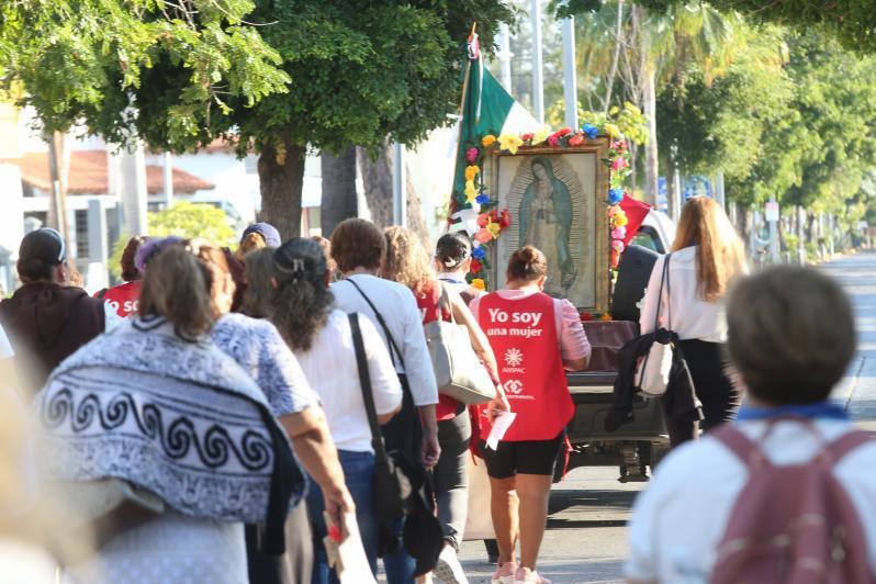 $!La imagen de la Virgen de Guadalupe guió la peregrinación.