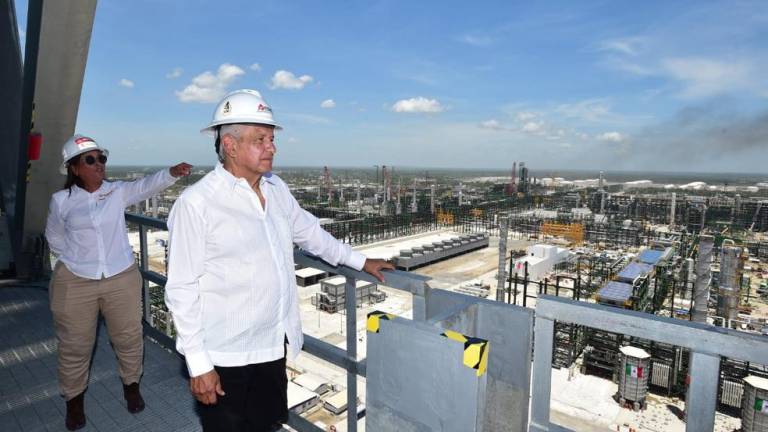 El Presidente Andrés Manuel López Obrador, en la inauguración de la Refinería Dos Bocas.