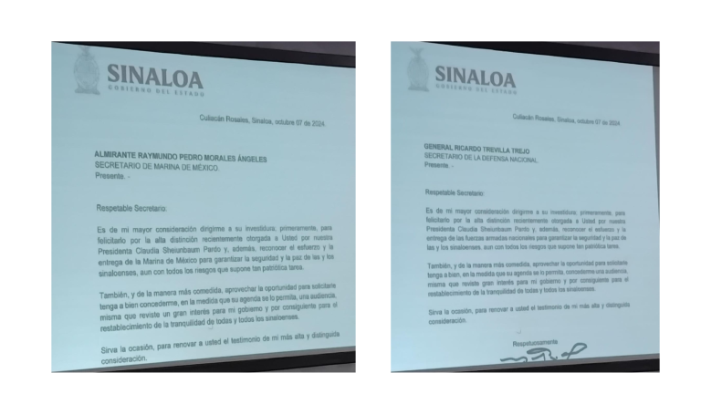 Las reuniones con los titulares de Sedena y Semar serían para atender la situación de seguridad en el estado de Sinaloa.