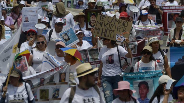 Un momento de la marcha del pasado 10 de mayo, encabezada por madres buscadoras. En la Ciudad de México han desaparecido más de 5 mil personas.