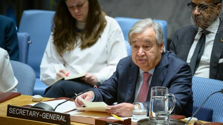 António Guterres en una sesión de emergencia del Consejo de Seguridad.