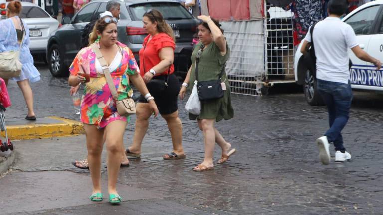 Precipitaciones en la zona centro de Mazatlán.