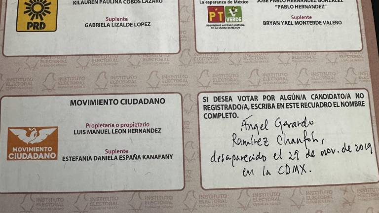 En diversas casillas electorales, este 2 de junio algunos de los votos fueron para personas desaparecidas.