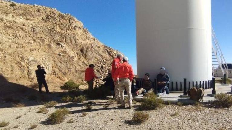 Los migrantes fueron localizados en el punto Aéreo No. 52 del parque eólico Sierra Juárez.