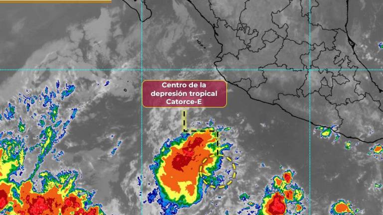 La depresión tropical 14-E se formó frente a las costas de Colima y Michoacán.