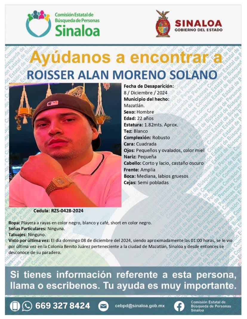 $!Aracely clama por el regreso de su hijo Roisser Alan, privado de su libertad la madrugada del 8 de diciembre