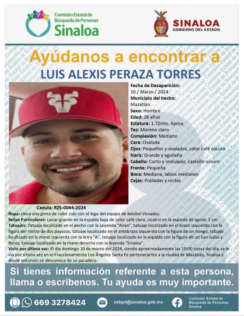 $!Buscan familiares a Luis Alexis, desparecido en Mazatlán