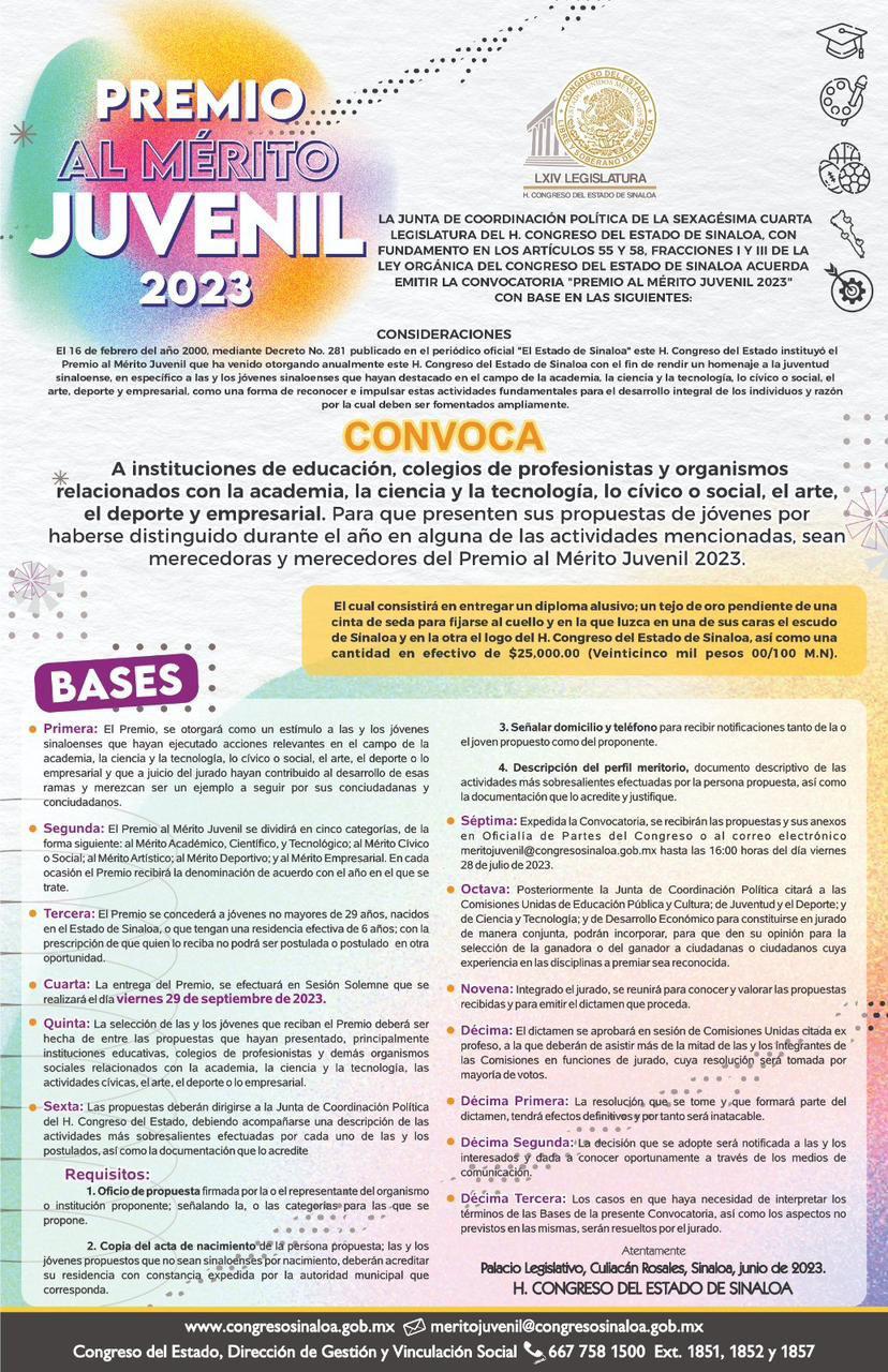 $!Invitan en Escuinapa al Premio Mérito Juvenil 2023