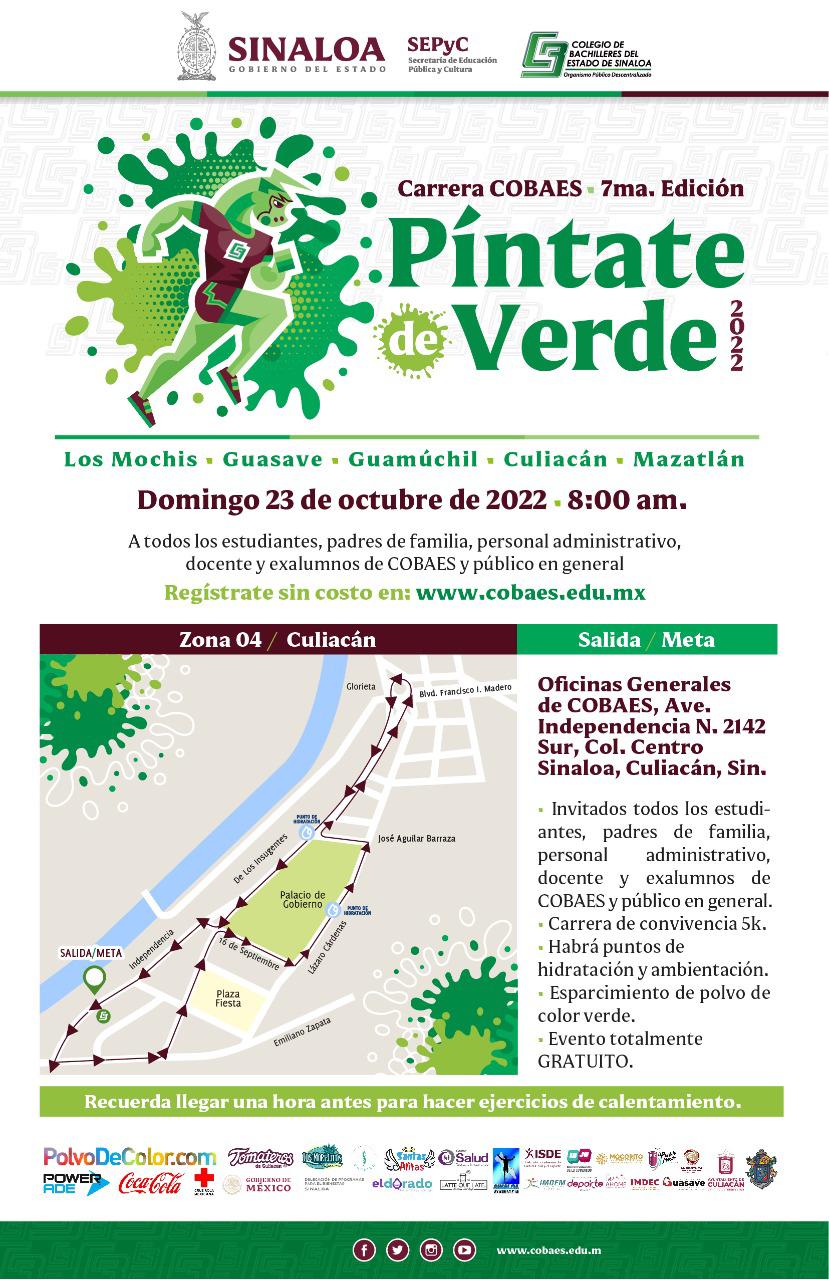 $!COBAES invita a correr en la carrera ‘Píntate de Verde 2022’