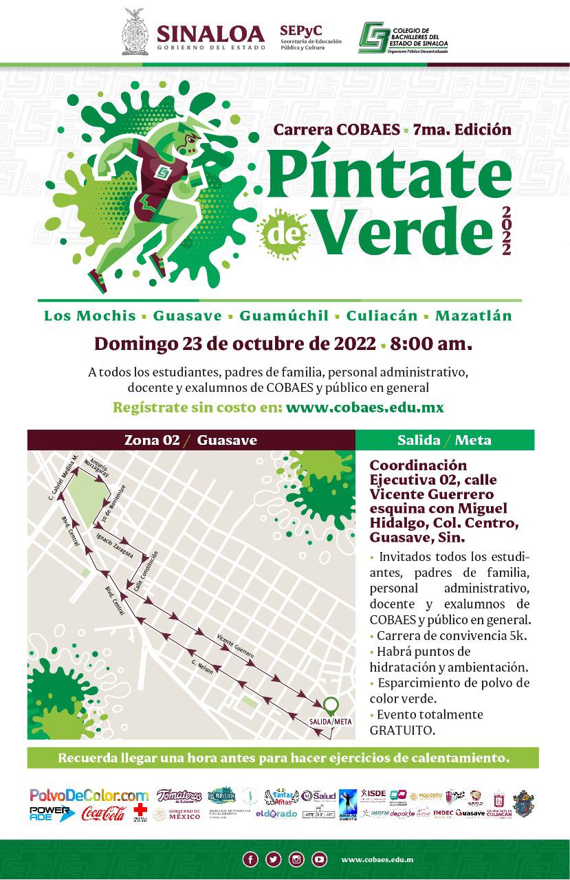 $!COBAES invita a correr en la carrera ‘Píntate de Verde 2022’