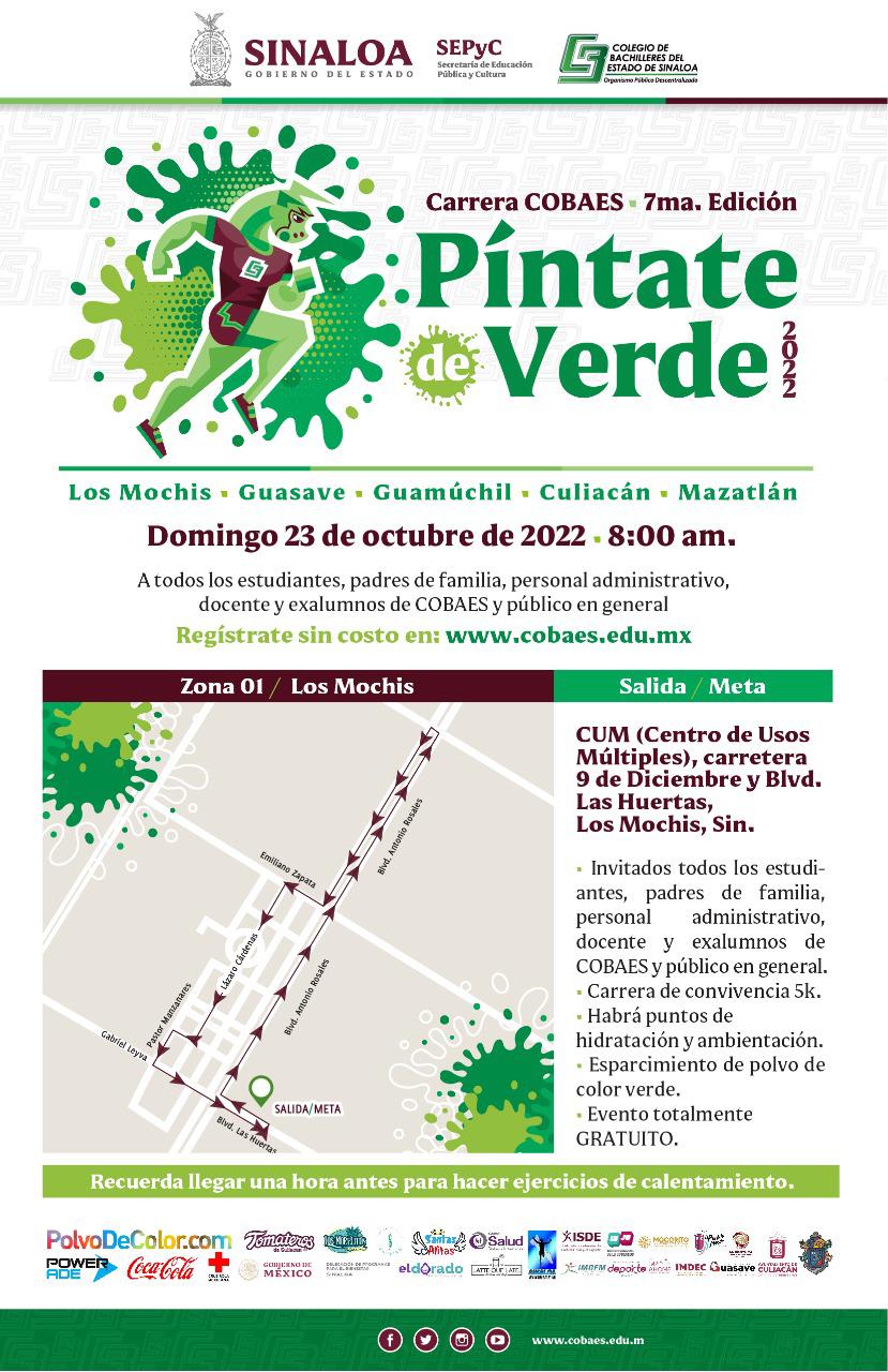 $!COBAES invita a correr en la carrera ‘Píntate de Verde 2022’