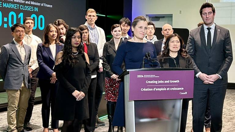 La Ministra de Finanzas, Chrystia Freeland, renunció a su puesto en la mañana de este lunes.