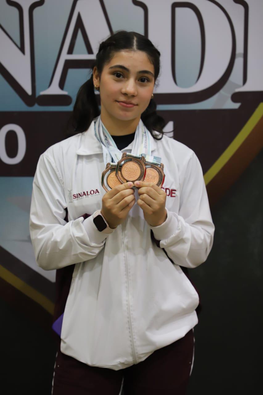 $!Levanta Edzia Rivas tres medallas de bronce en Nacionales Conade