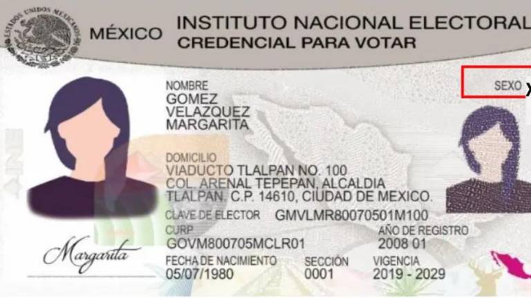 Modelo de credencial de elector en el que se permitiría a las personas no binarias identificarse como tal.