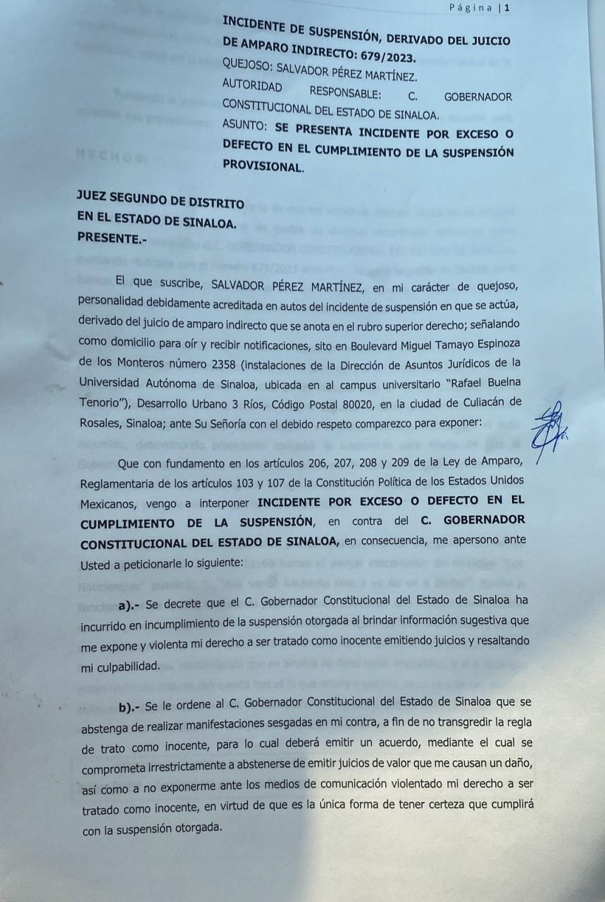 $!Secretario de Finanzas de la UAS presenta queja contra Gobernador por declaraciones