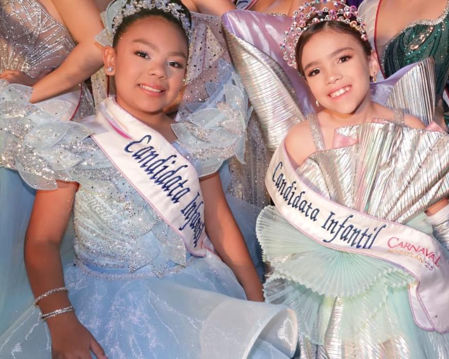 $!Ángela Salazar Irigoyen y Ximena Lizárraga Correa son las candidatas a Reina Infantil del Carnaval de Mazatlán 2025.