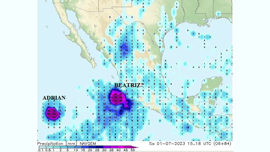 $!Se forma ‘Beatriz’ frente a Oaxaca; preocupa posible impacto en Sinaloa