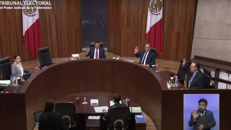 Sesión del Tribunal Electoral del Poder Judicial de la Federación, donde sacaron del orden del día el proyecto relacionado con el ex Alcalde de Culiacán.
