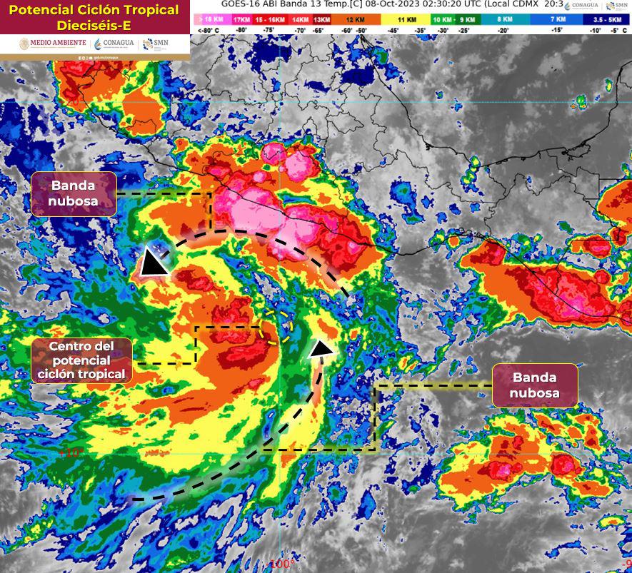 $!Se agita el Pacífico; tormenta ‘Lidia’ se mueve más hacia Nayarit y ya hay otro posible ciclón cerca de Guerrero