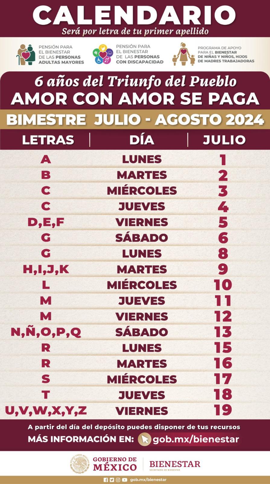 $!Este lunes 1 de julio comienza el pago de la Pensión del Bienestar del bimestre julio-agosto