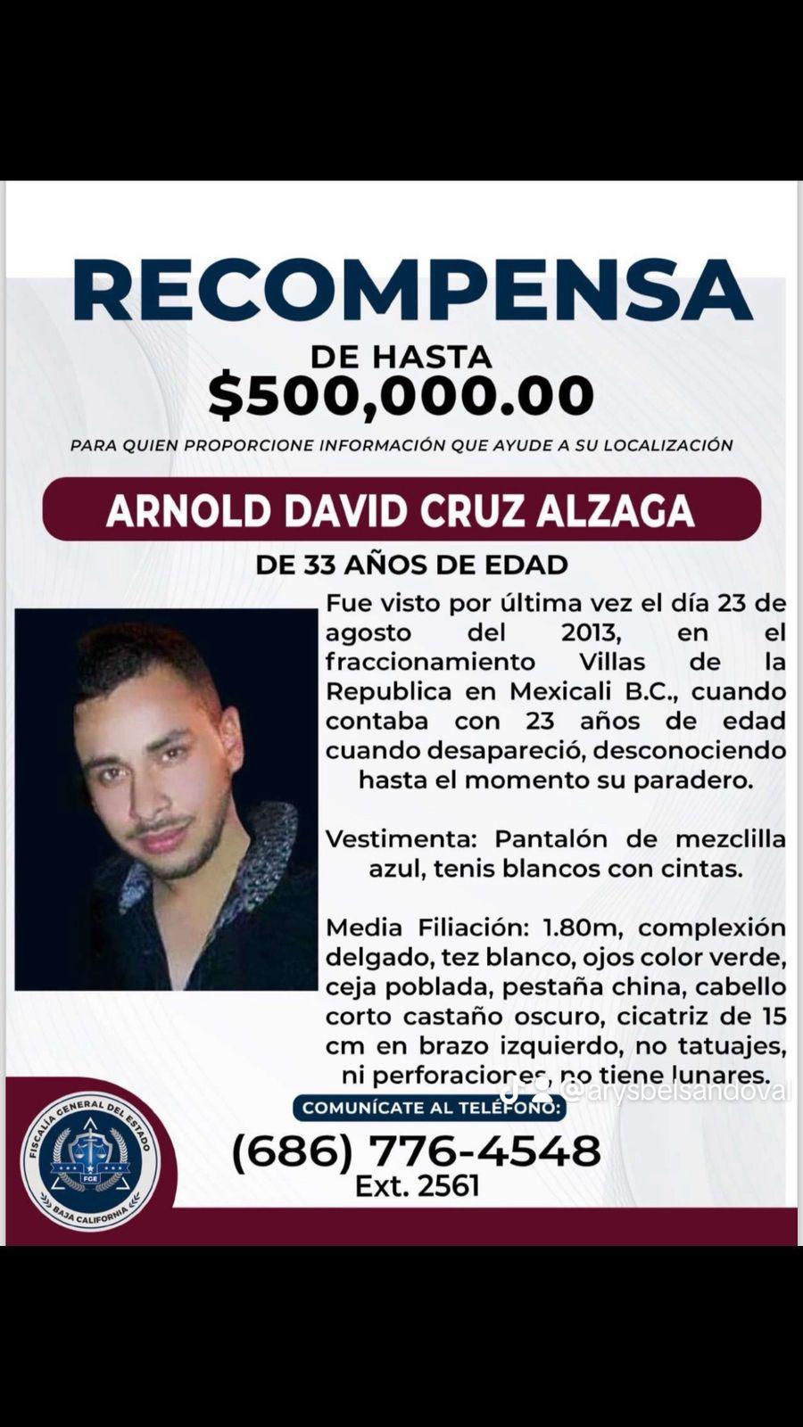 $!Arnold David, de Mexicali, pudiera estar en Culiacán; desapareció hace 11 años